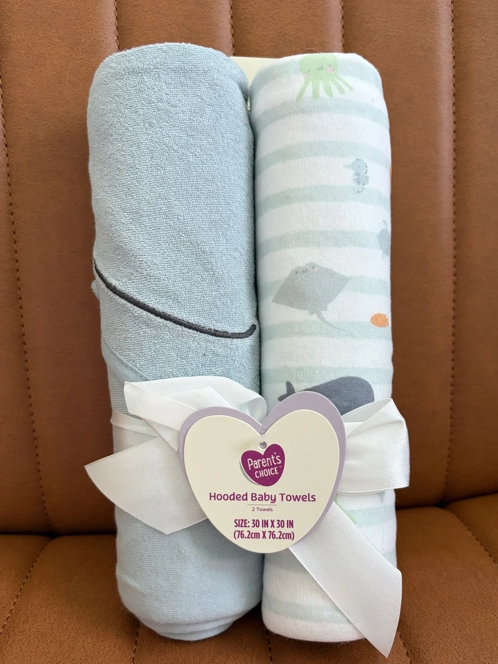 Light Blue Hooded Baby Towels - 2-Pack